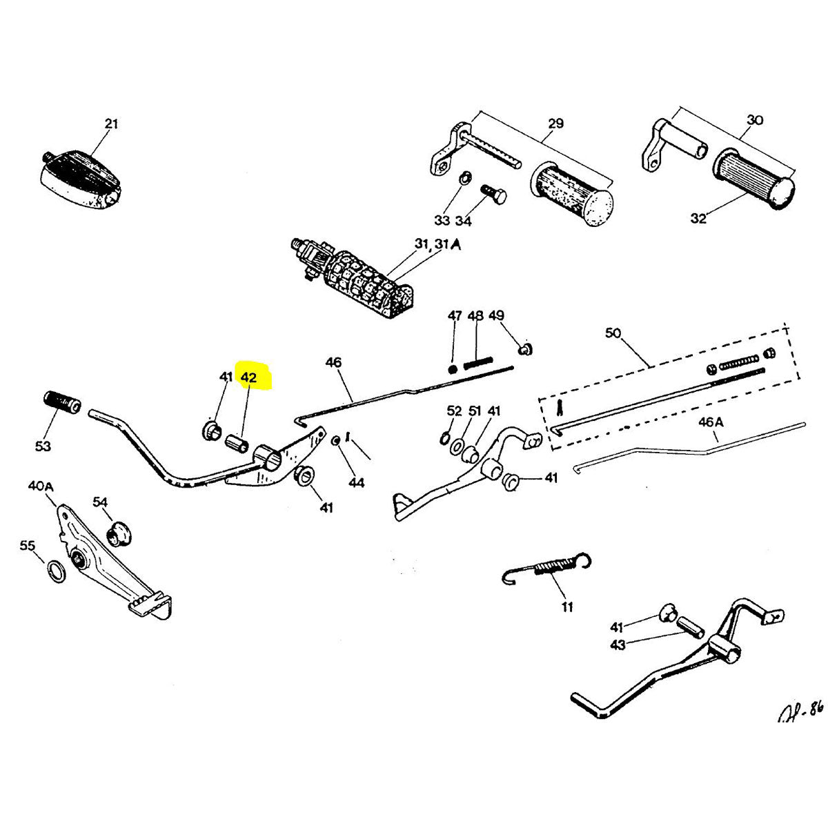 Forte Brake pedal Stål sleeve, Tunturi, Ø15,0 / 11