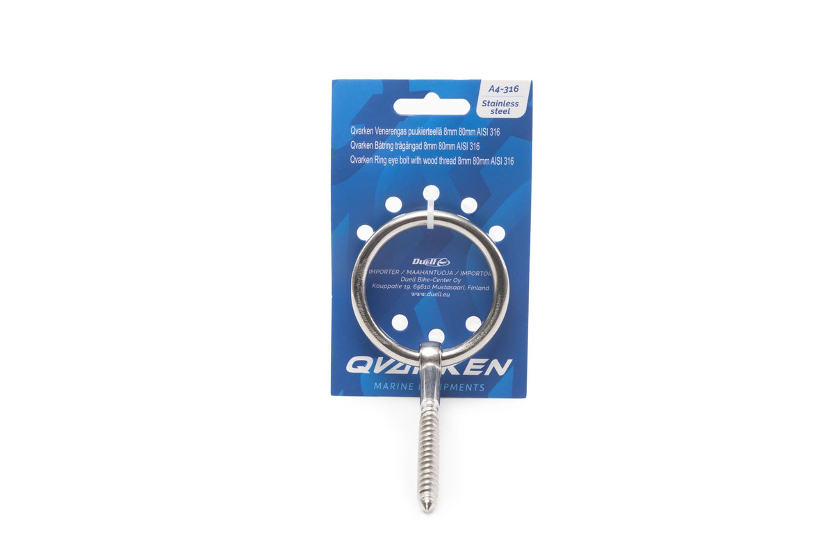 Qvarken Ring Eye Bolt with wood thread AISI316 6x60mm