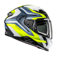 HJC Hjelm F71 Fes Hvit/Fluo Gul/Blå MC3HSF – bilde 2