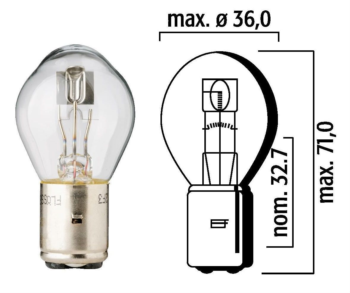 Flösser Lyspære 12V 45/40W BA20d