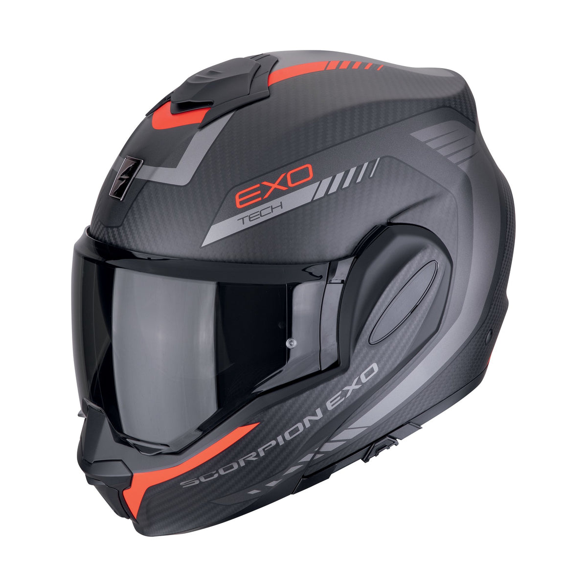 Scorpion Hjelm EXO-TECH EVO Karbon Cozy Matt Black-Red