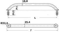 Osculati S.S handrail 220 mm – bilde 3