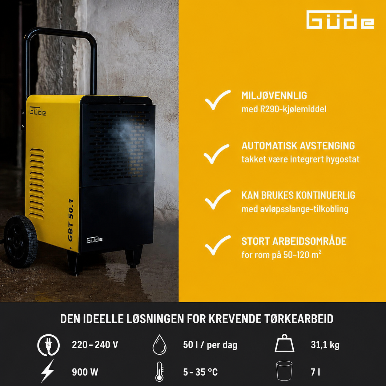 Güde GBT 50.1 - Proff Byggavfukter