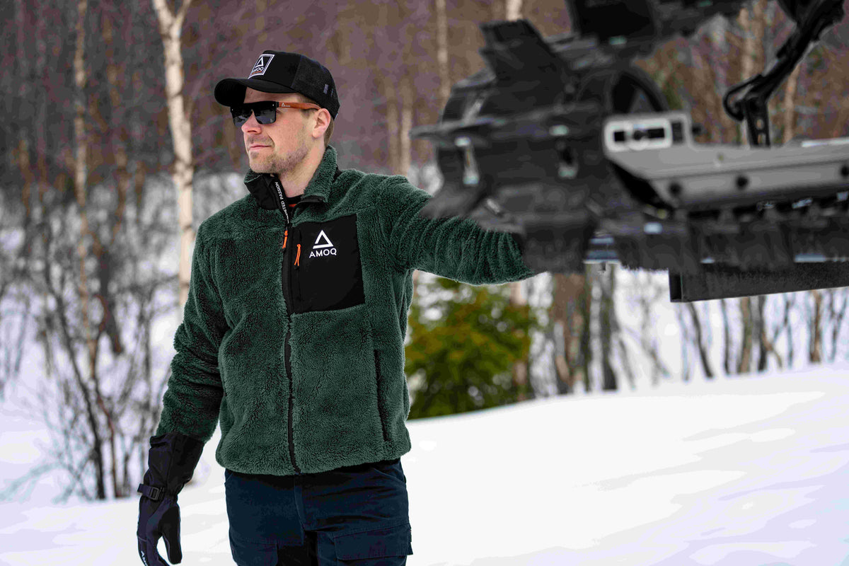 AMOQ Density Fleecejakke Grønn/Sort 3XL