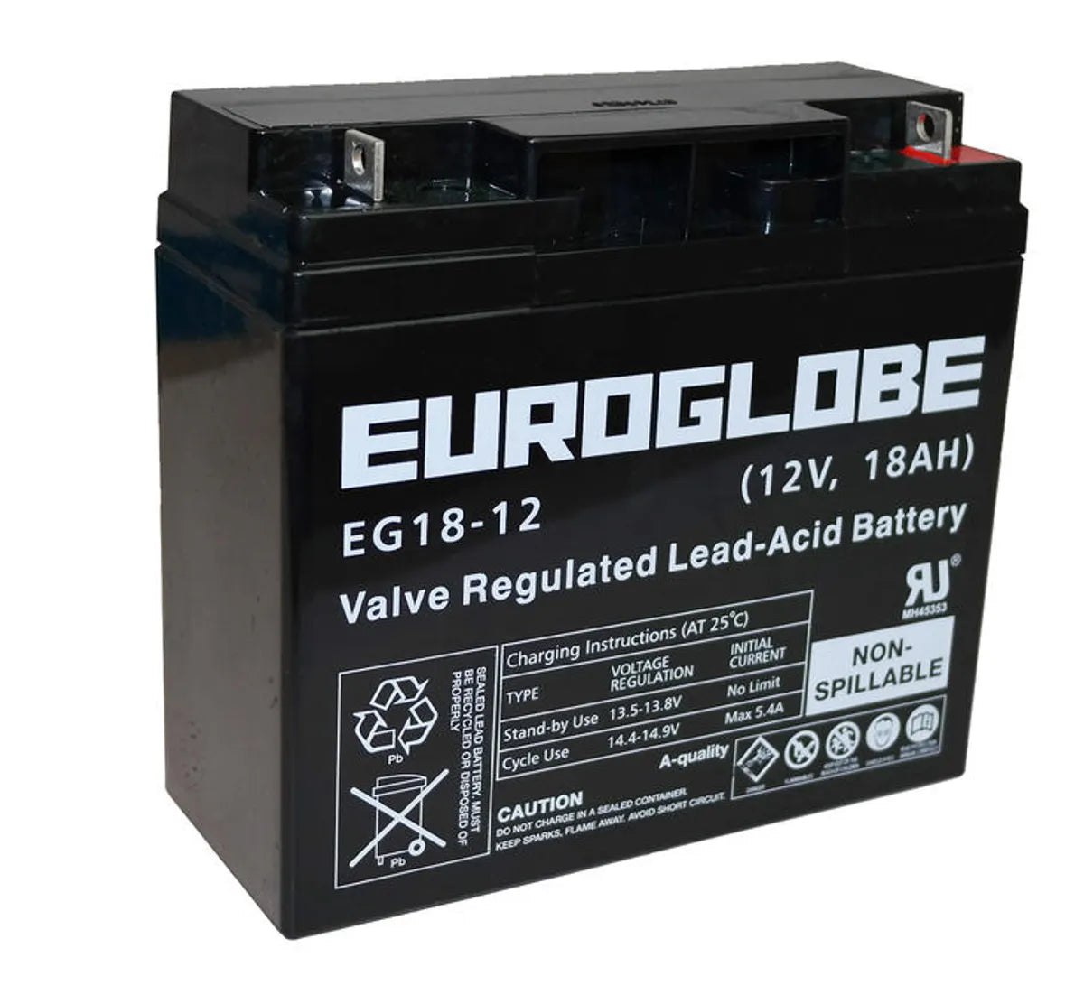 12V 18AH Batteri (181x77x167) AGM - For EL Start på Hagemaskiner