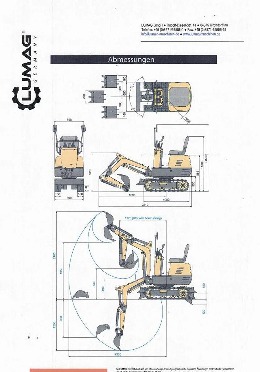 LUMAG MB-600 Minigraver 600kg - M/Utstyrspakke